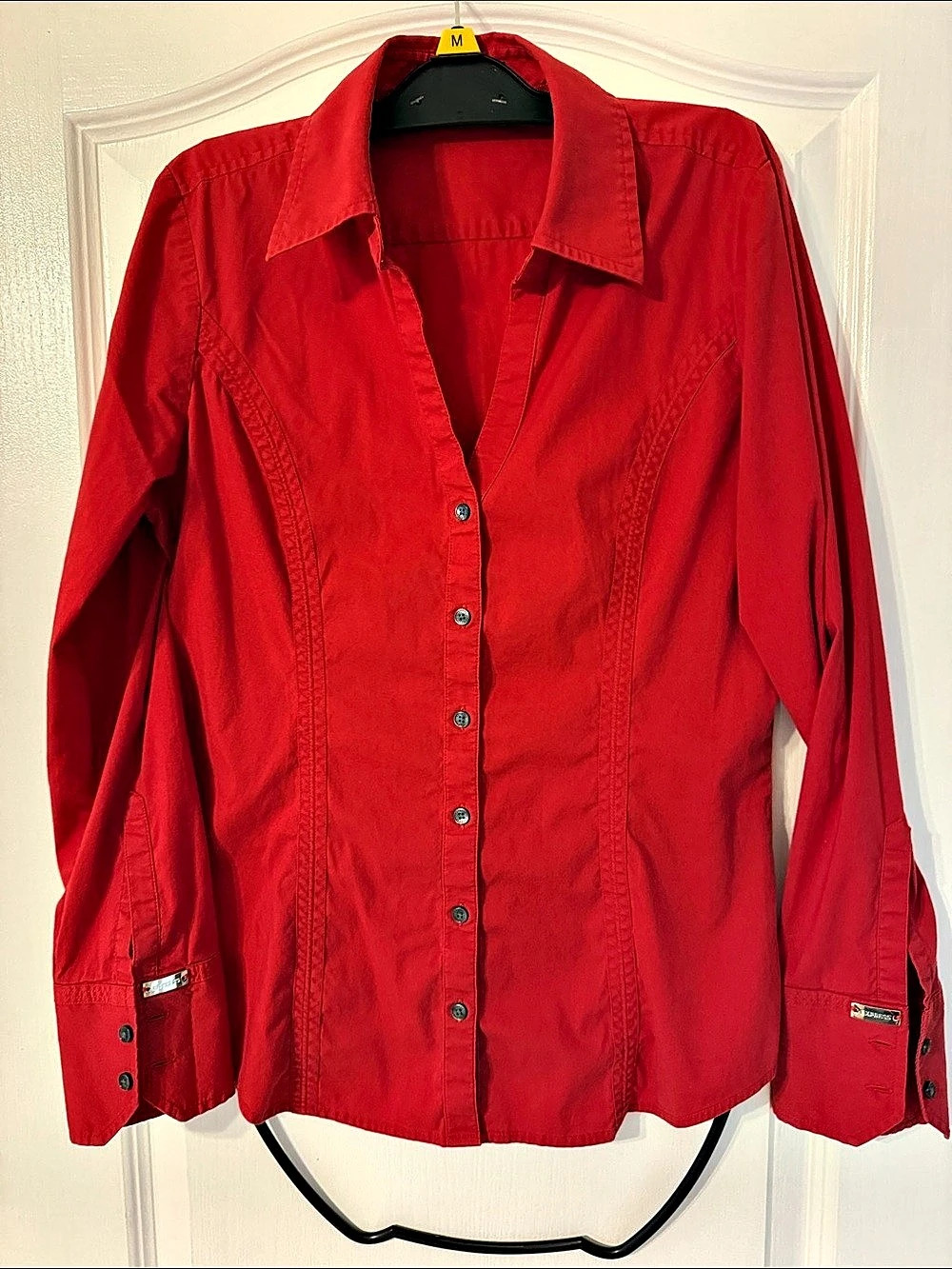Express The Essential Shirt Red Button Down Shirt Size Medium